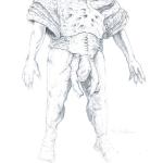 One of 3 concepts for the Headless Father character in Hitoshi Inoue's STONES - a horror fantasy.